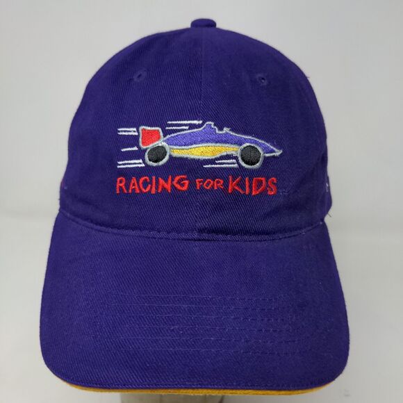 Racing for Kids Men's Strapback Hat Purple OSFA Embroidered Logo - Picture 3 of 10